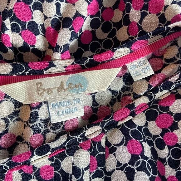 Boden Aurelia Tunic Top Pink Spotty Dot Relaxed Fit 3/4 Sleeve US Size 12R 12 - Picture 7 of 8